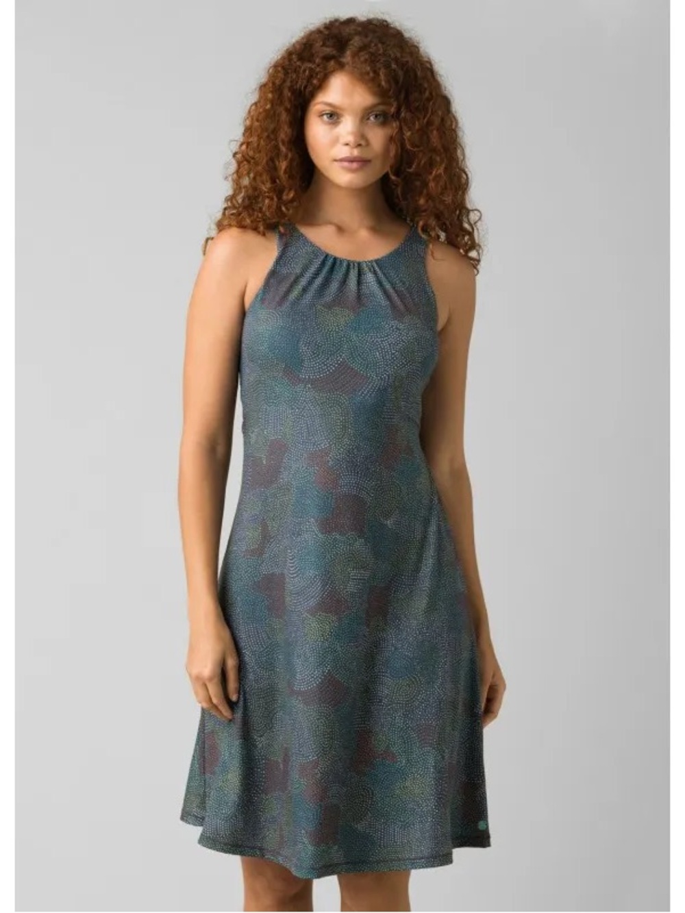 Prana Skypath Athletic Dress w/ Open Back Detail NWT in Chalkboard Dotty Print